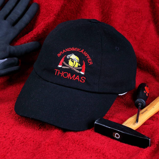 Basecap mit Wunschnamen und Feuerwehr-Motiv