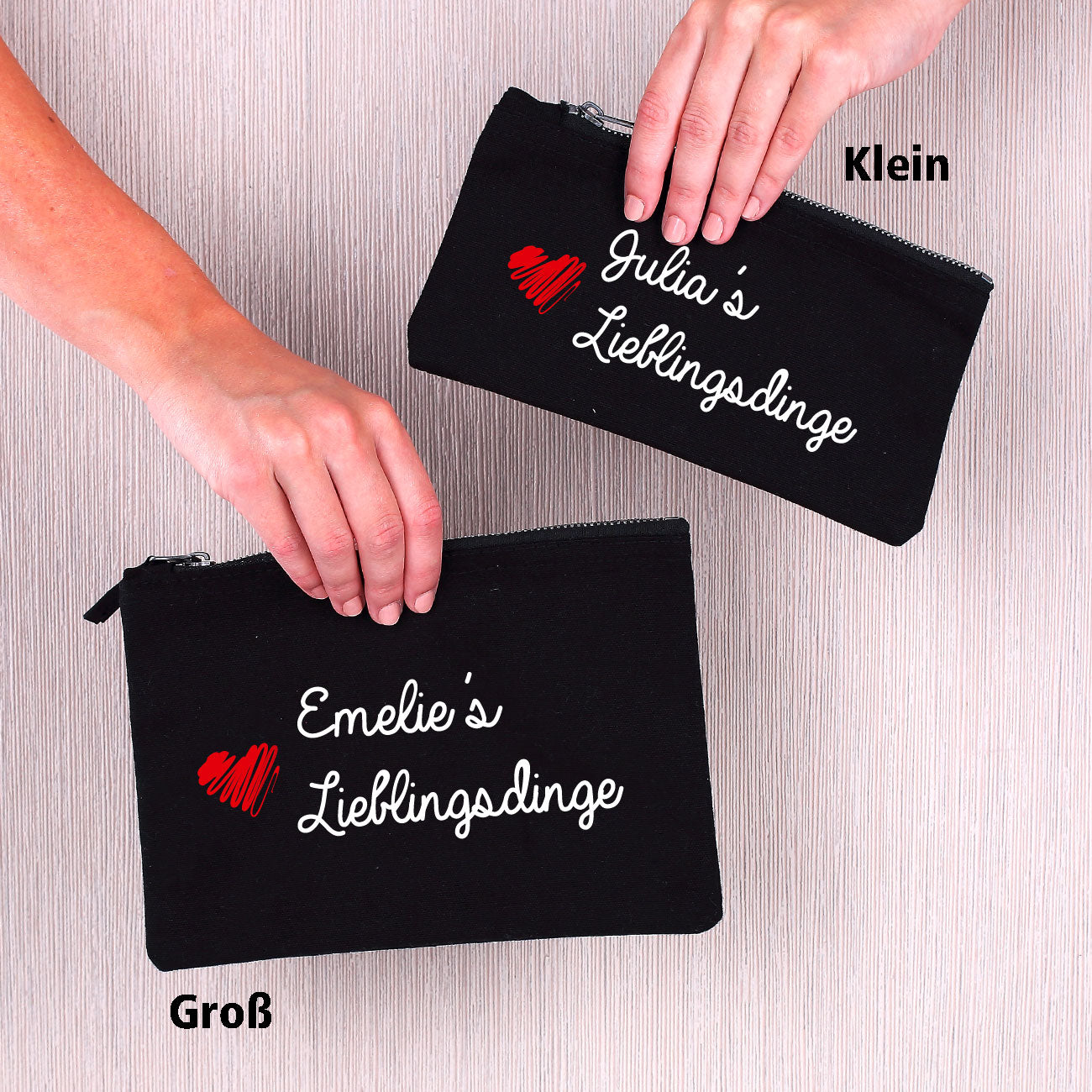 Beautycase in schwarz, zwei Größen zum Auswählen