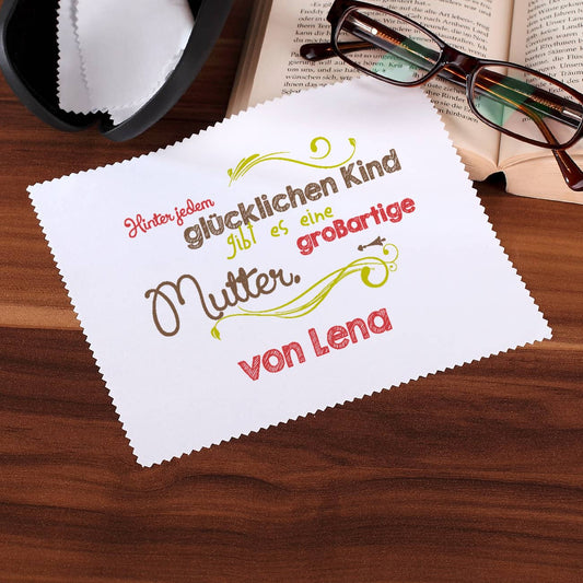 Brillenputztuch Muttertag Wunschname personalisiert