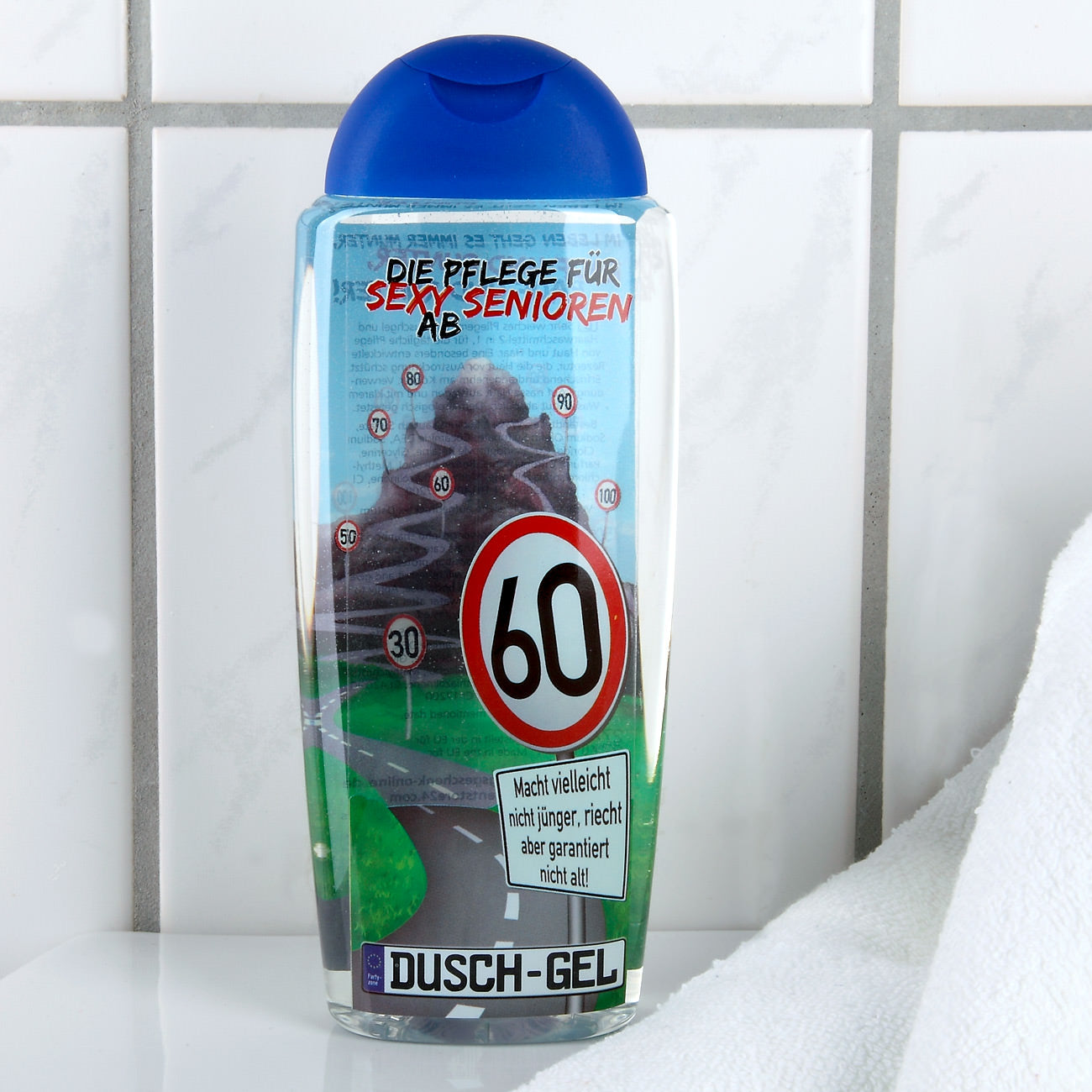 Duschgel gegen Altersgeruch zum 60. Geburtstag