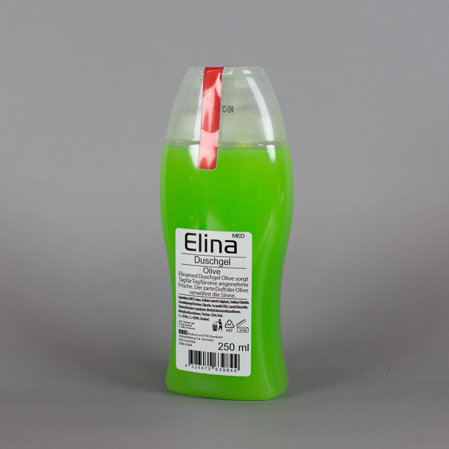 Rückseite der Tube Duschgel „Gelenkschmiere“ in der Variante Olive