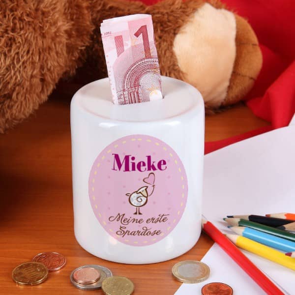 Spardose mit Namen Mädchen