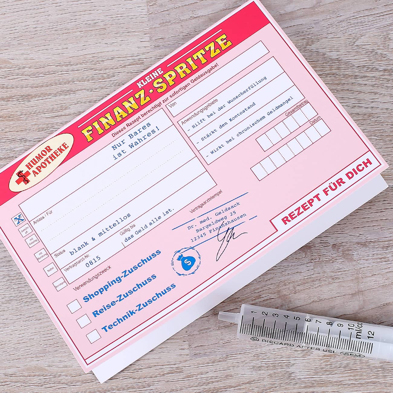 Geburtstagskarte Finanzspritze