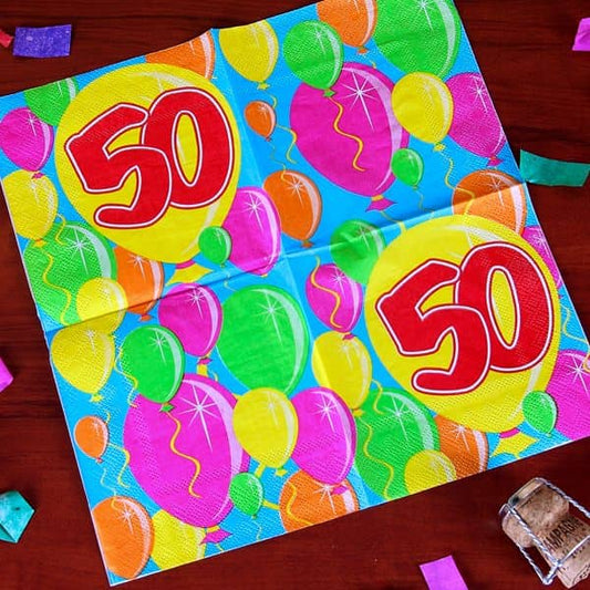 Servietten mit bunten Mustern bedruckt