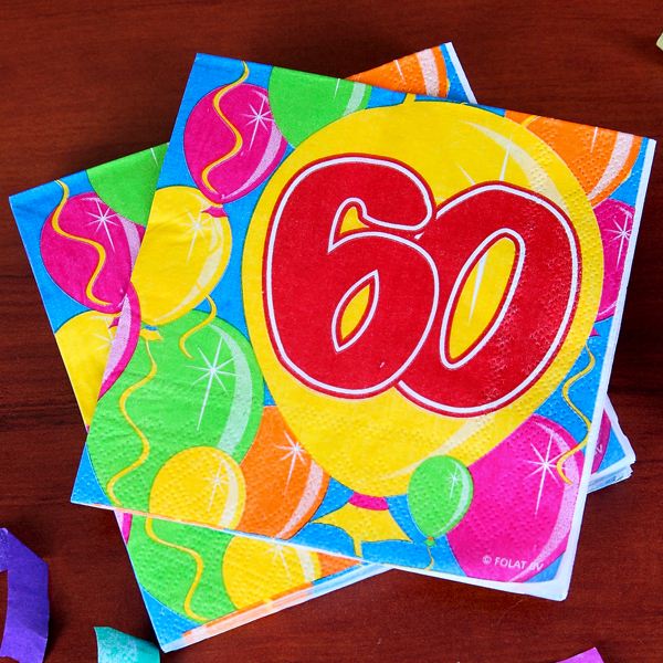 Geburtstagsserviette zum 60.