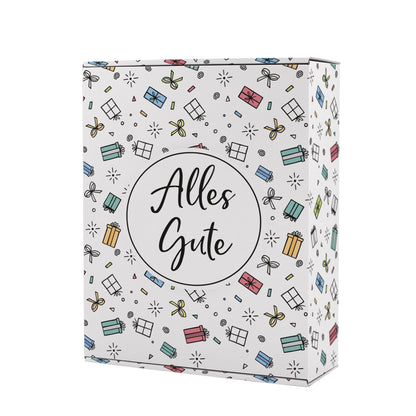 Geschenkbox 'Alles Gute' XL | 35×10×28 cm | Geschenkverpackung mit bunten Motiven