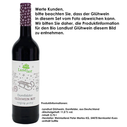 Leckerer Glühwein mit persönlicher Flaschenverpackung