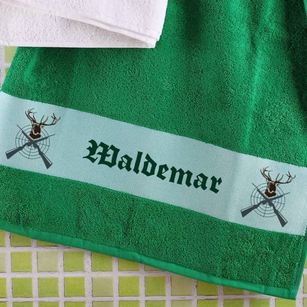 Handtuch mit Namen für Jäger