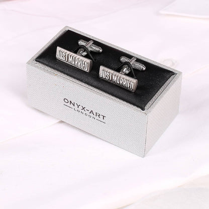 Just Married Manschettenknöpfe in Silber