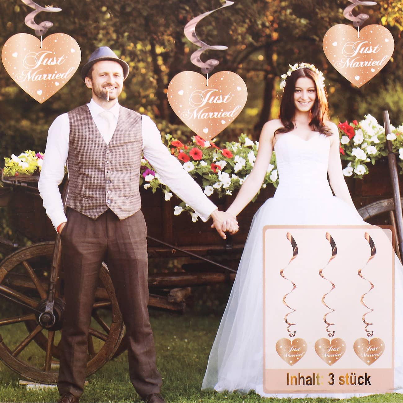 Deko-Spiralen zum aufhängen - Just Married