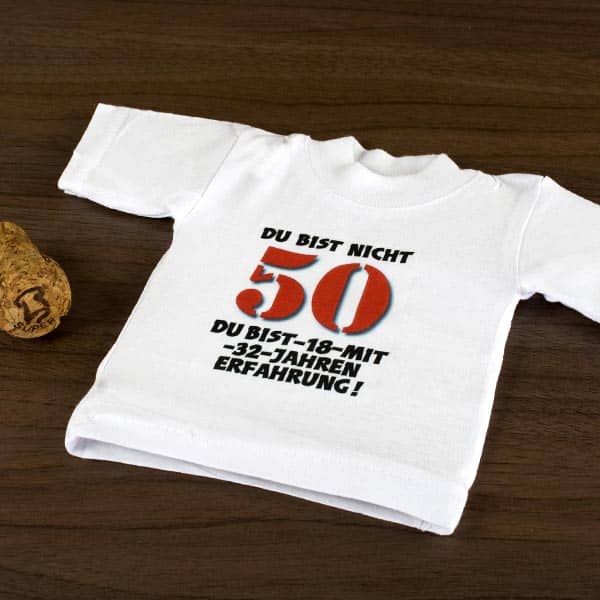 Mini Shirt für Flaschen zum 50.