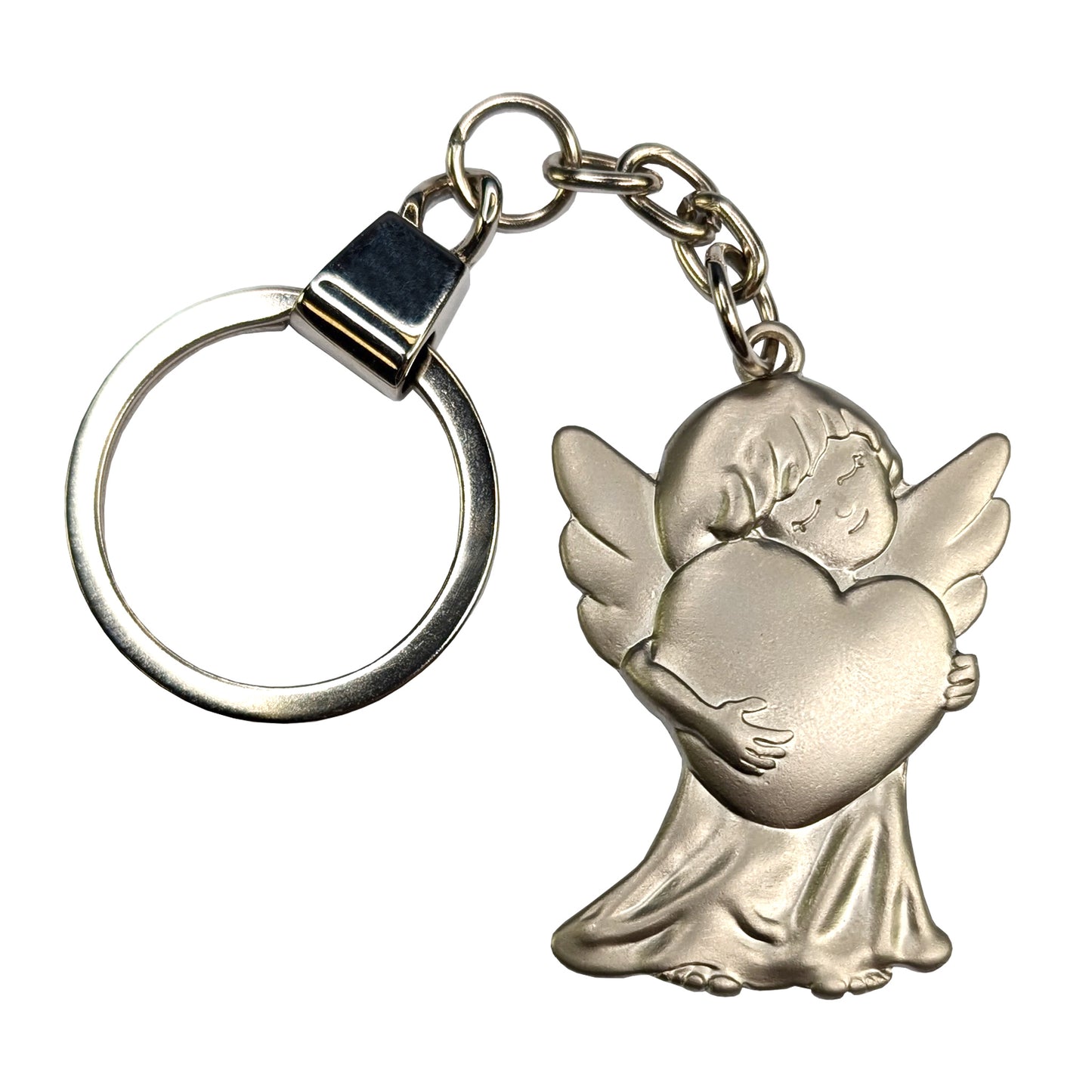 Schlüsselanhänger auf weißem Hintergrund freigestellt – mit Schlüsselring