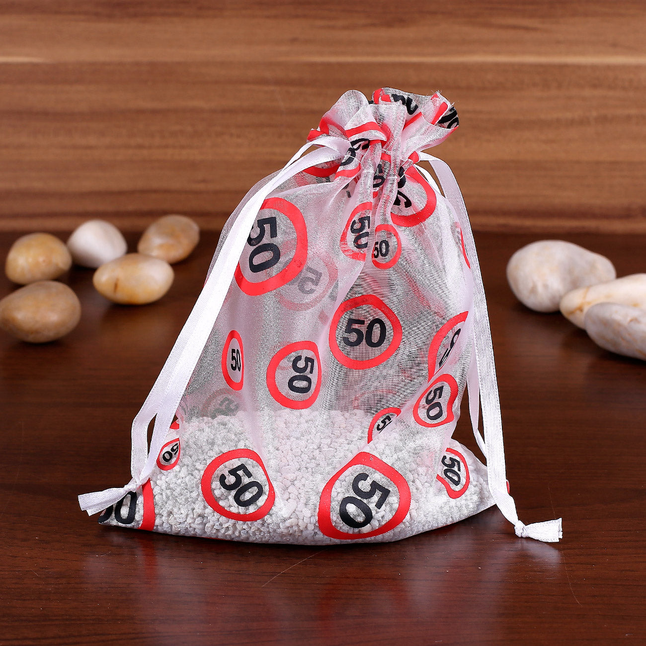 Organza-Beutel zum 50. Geburtstag