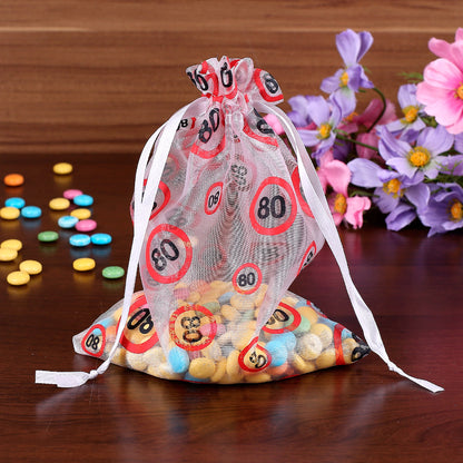 Organza-Beutel zum 80. Geburtstag