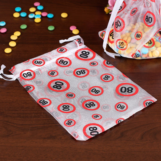 Organza Säckchen zum 80. Geburtstag