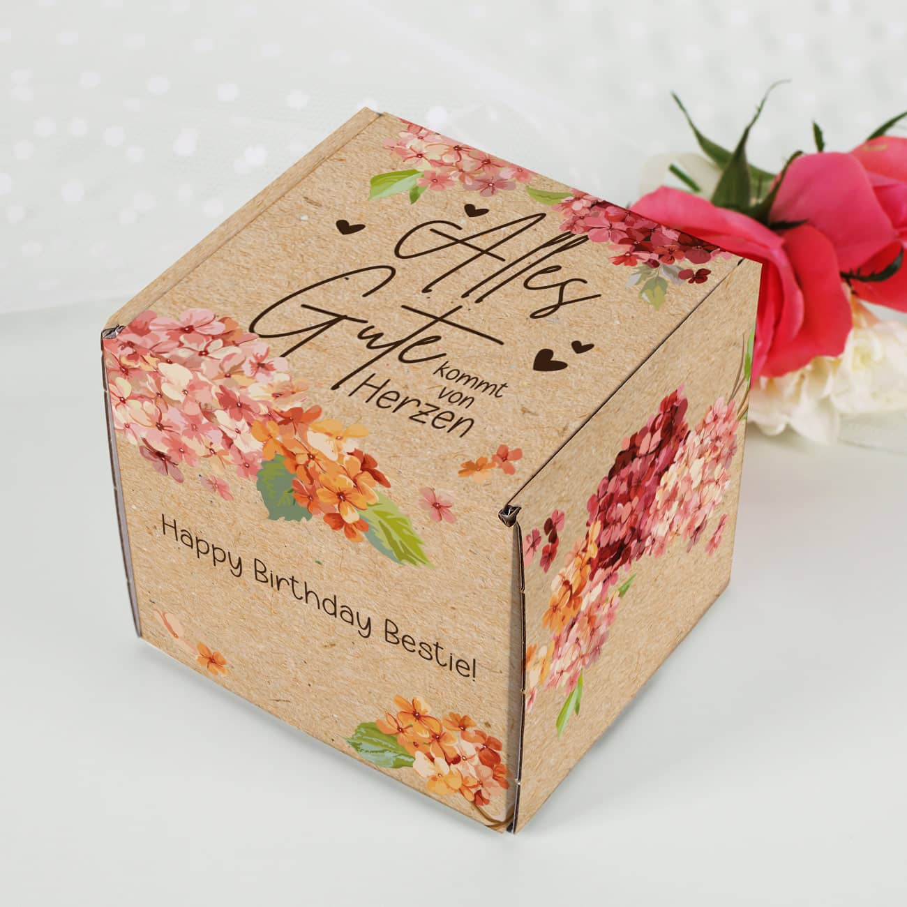 Tolle kleine Verpackung für persönliche Geschenke mit Ihrem Wunschtext bedruckt