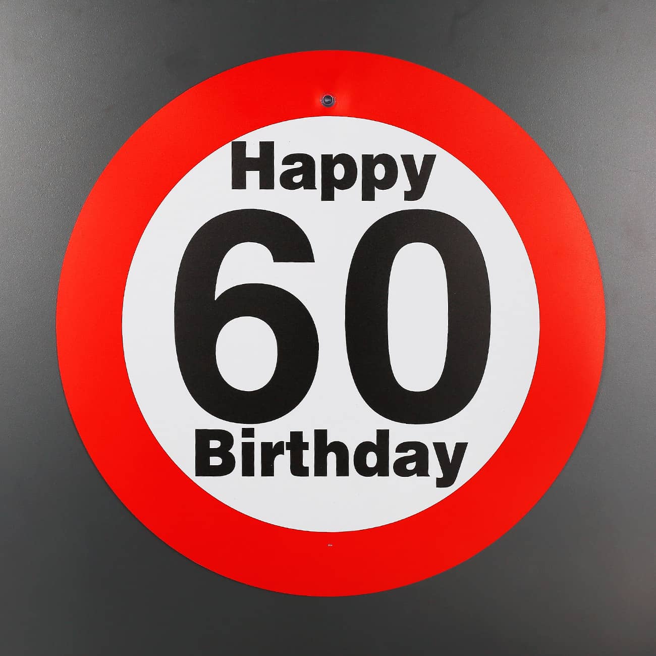 Verkehrsschild mit Saugnapf zum 60.