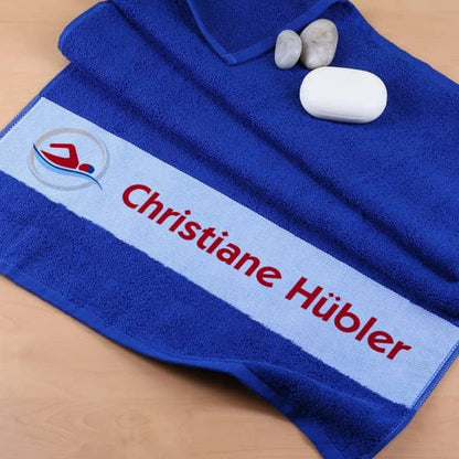 Handtuch mit Namen für Schwimmer