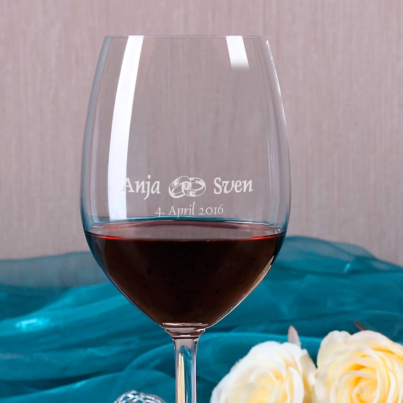 Weinglas mit Gravur