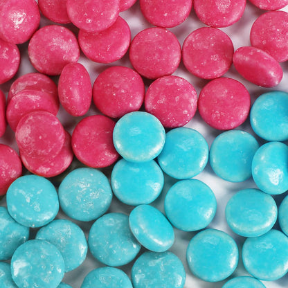 Traubenzucker in blau und rot