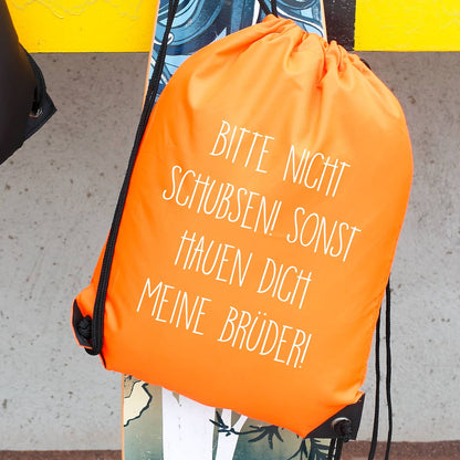 Rucksack Bitte nicht schubsen - in mehreren Farben mit Wunschtext
