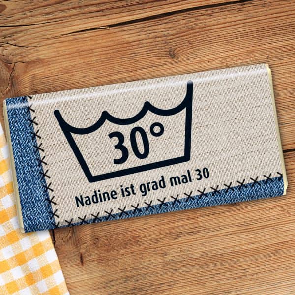 100g Vollmilchschokolade mit Namen und Alter