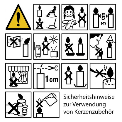 Sicherheitshinweise zur Verwendung von Kerzen und Kerzenzubehör