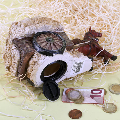 Spardose Heuwagen und Pferd