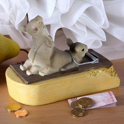 Spardose Mäuse - Paar auf Falle