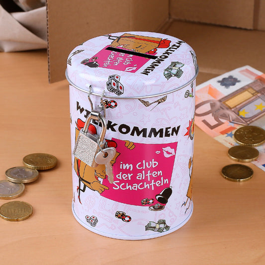 Spardose mit Schloss - alte Schachteln