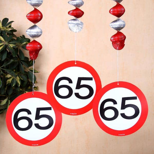 Spiral Dekoration zum 65. Geburtstag