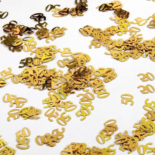 Zahlenkonfetti in gold