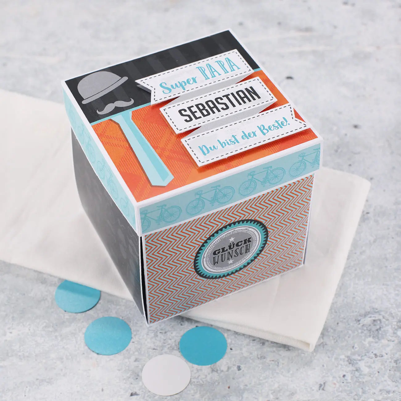 Glückwunschbox als Überraschung für Papa