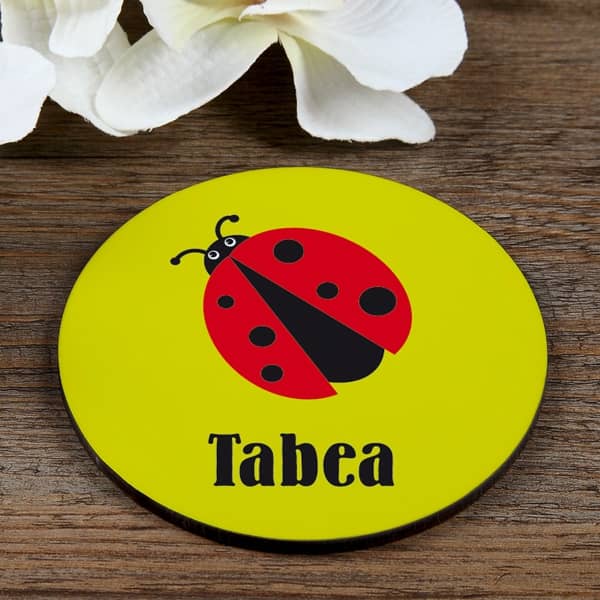 gelb mit Marienkäfer