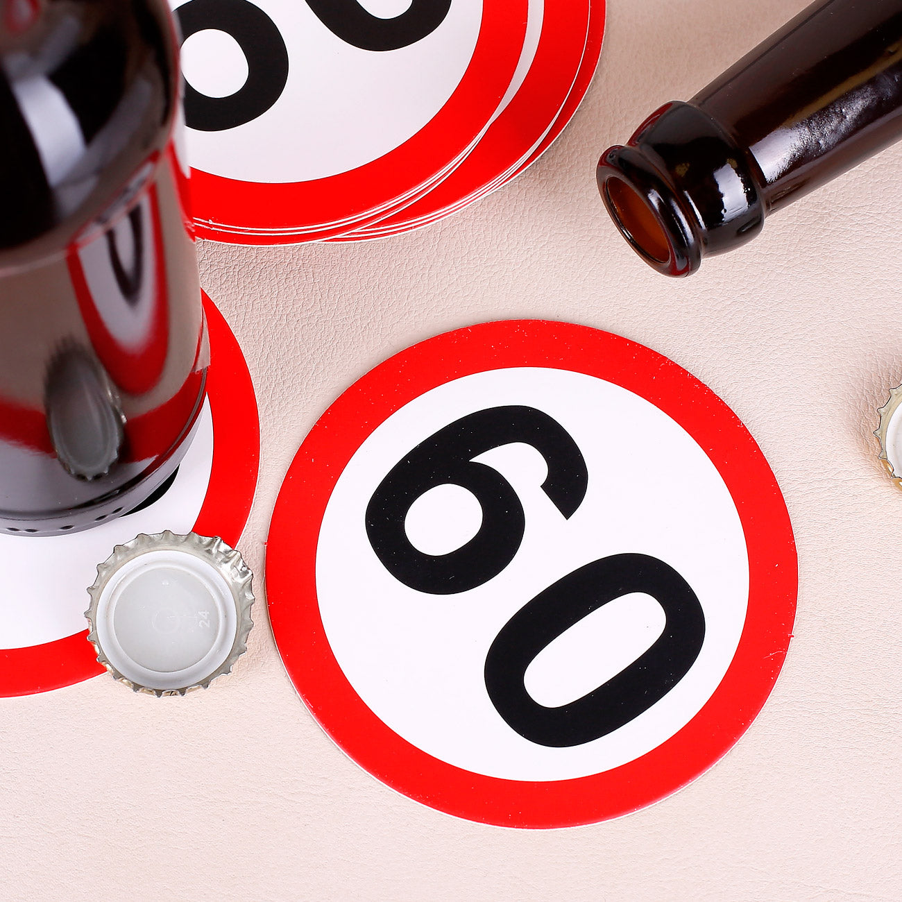 Verkehrszeichen Bierdeckel zum 60. Geburtstag
