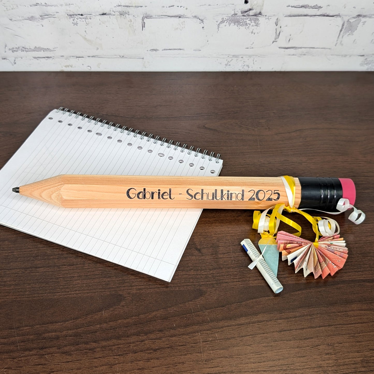 XXL Bleistift mit Radiergummi und Wunschtext in Übergröße! 35cm "Big Ideas"