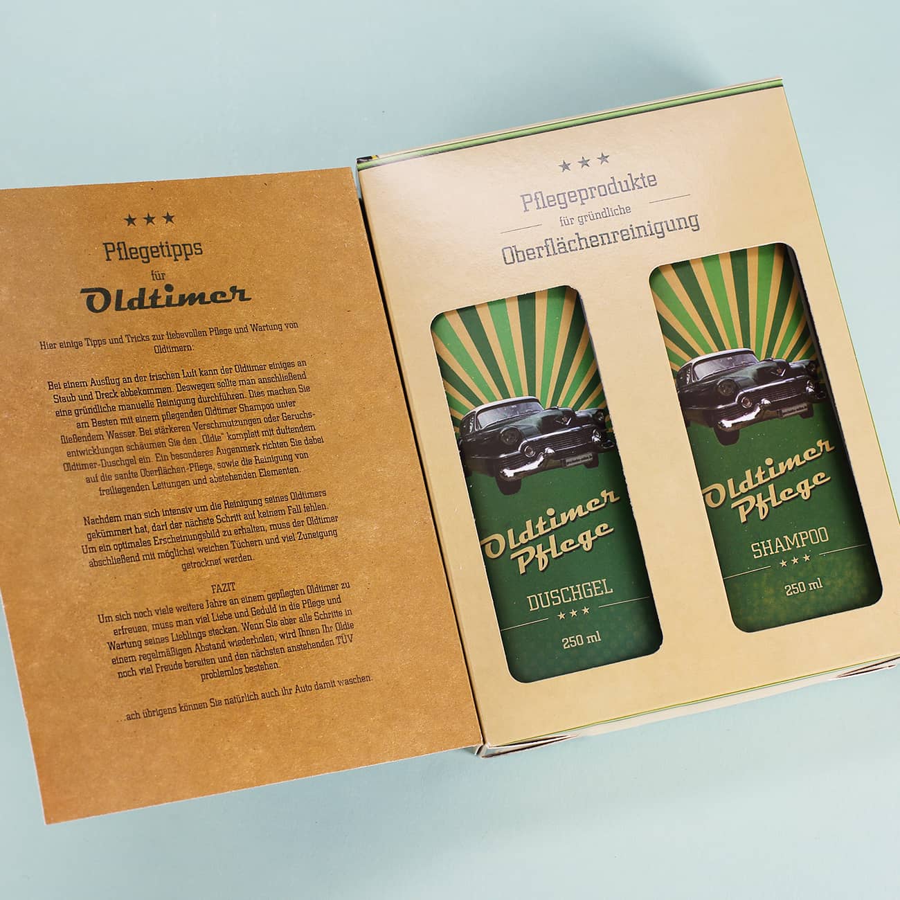 Geschenkverpackung mit Pflegetipps