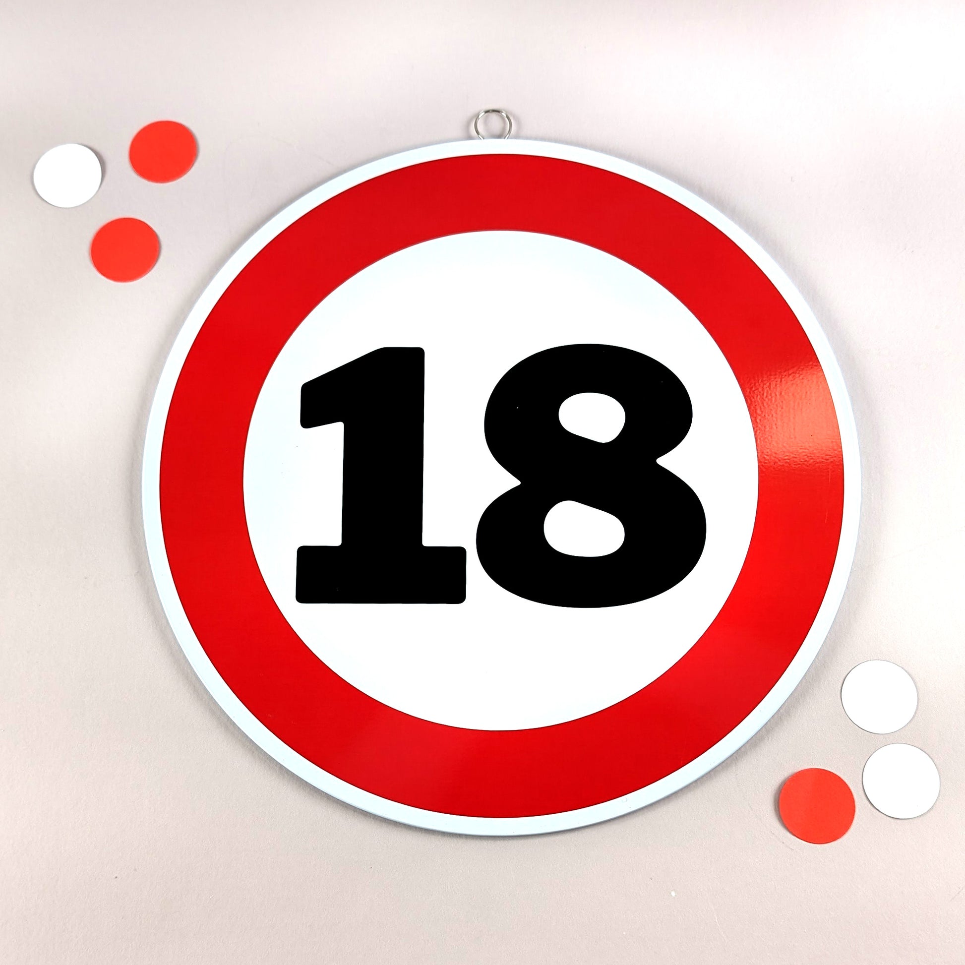 Rundes Blechschild zum Geburtstag & Jubiläum 25 cm im Verkehrsschild Design - Variante 18