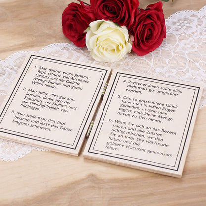 Holzbuch - Rezept für eine glückliche Ehe