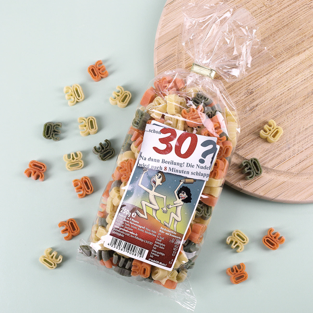 Zahlen Nudeln zum 30. Geburtstag