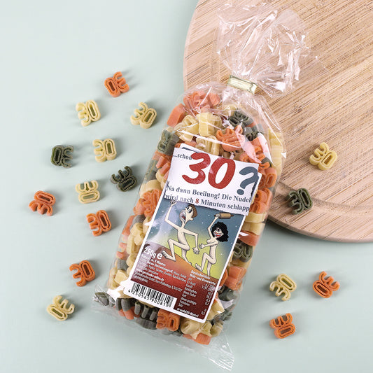 Zahlen Nudeln zum 30. Geburtstag