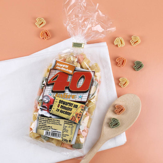 Zahlennudeln zum 40. Geburtstag