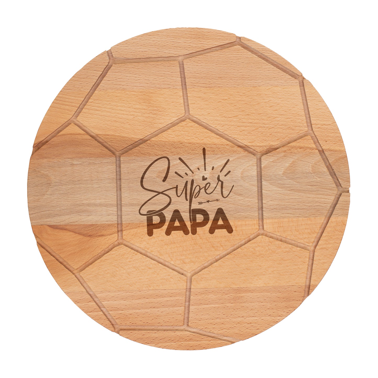 Servierbrett Holz Fußballoptik Geschenk für Papa Vatertag Geburtstag