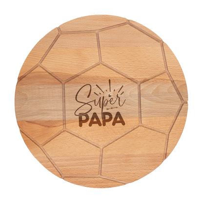 Servierbrett Holz Fußballoptik Geschenk für Papa Vatertag Geburtstag