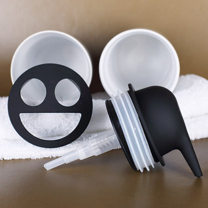 Keramikbehälter mit Verschlüssen in schwarzer Softtouch Oberfläche