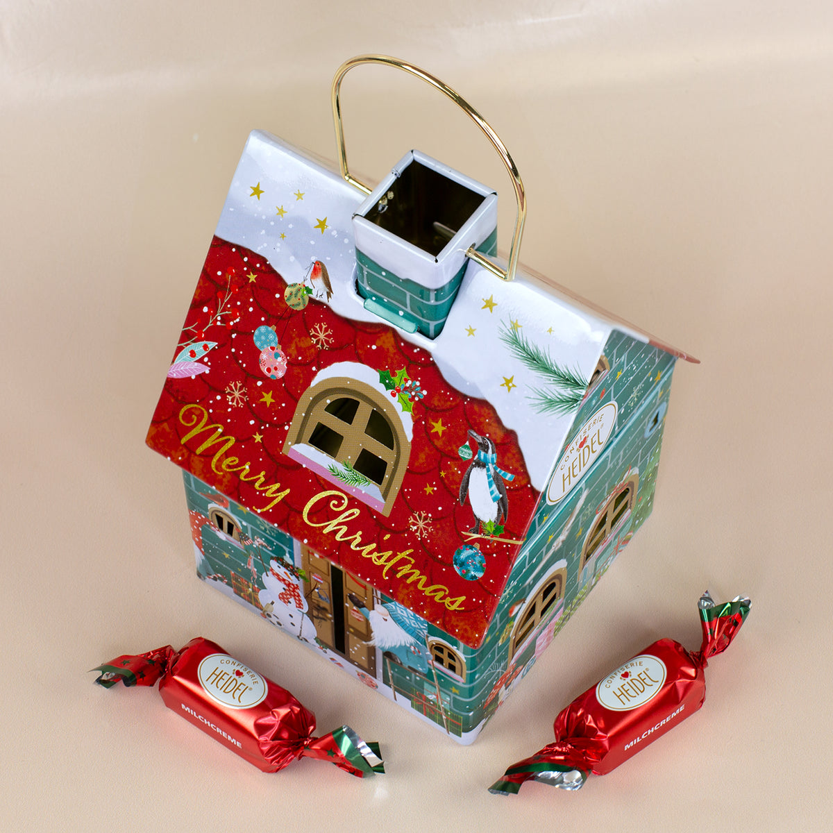 Häuschen Weihnachtswichtel mit Schokolade