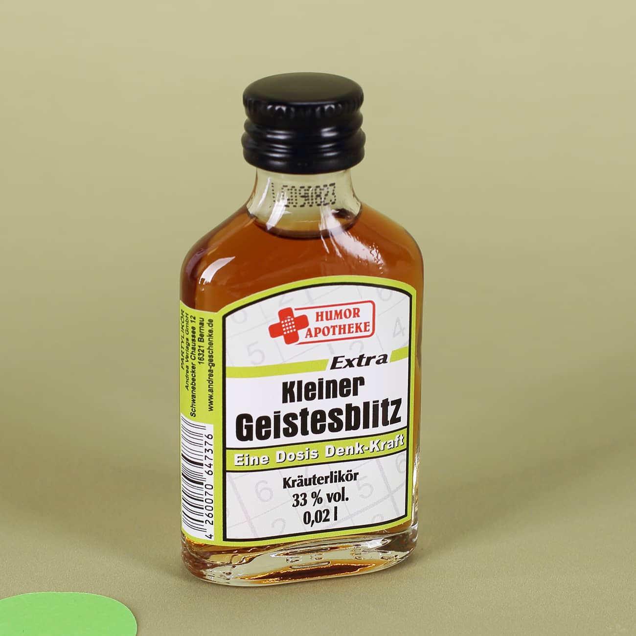 Kräuterlikör aus der Humorapotheke "kleiner Geistesblitz"