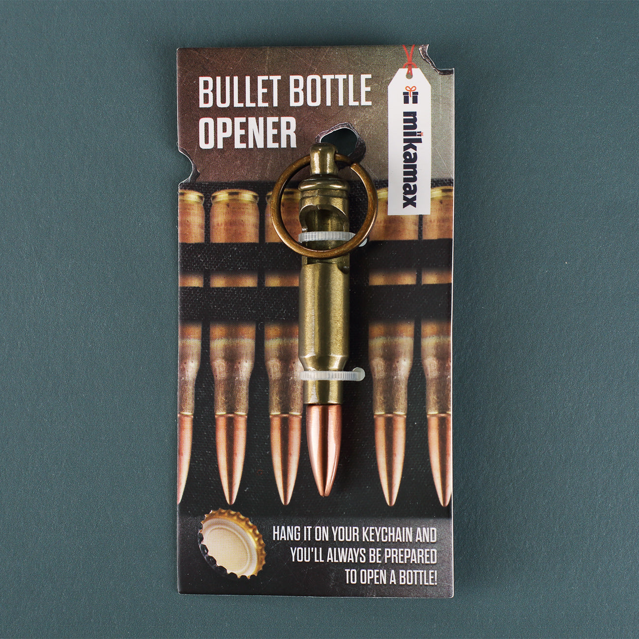 Schlüsselanhänger mit Flaschenöffner Kaliber