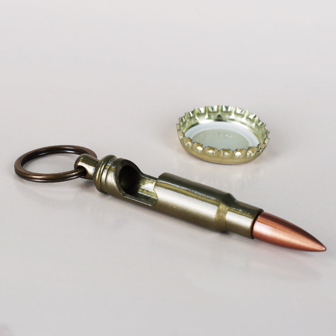 Schlüsselanhänger mit Flaschenöffner Kaliber