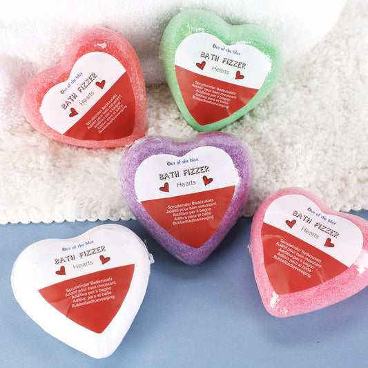 Badebombe in Herzform in 5 verschiedenen Duftrichtungen